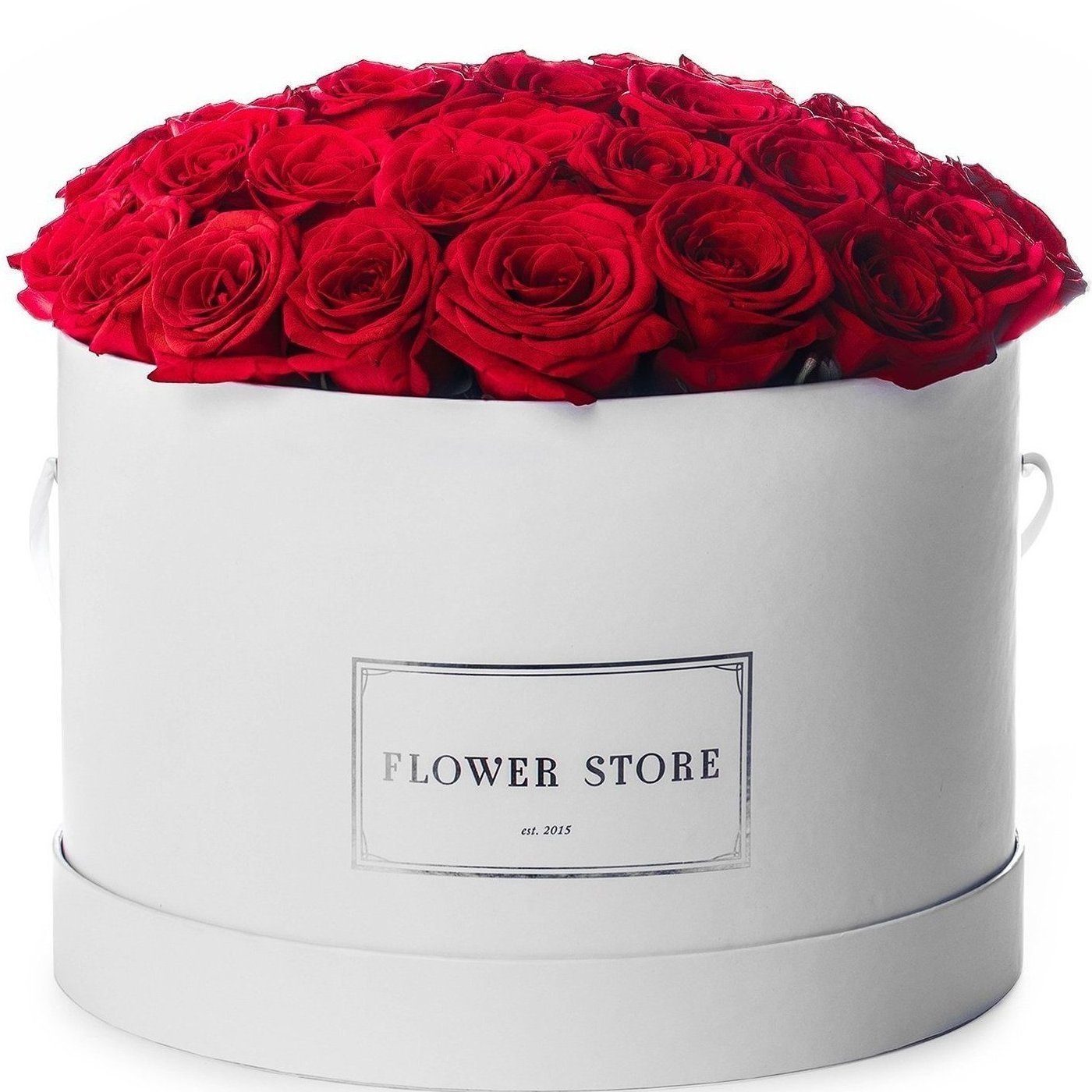 Grande Wieczne róże czerwone biały flowerbox - kwiaty z dostawą - kwiaty Flower Store Warszawa