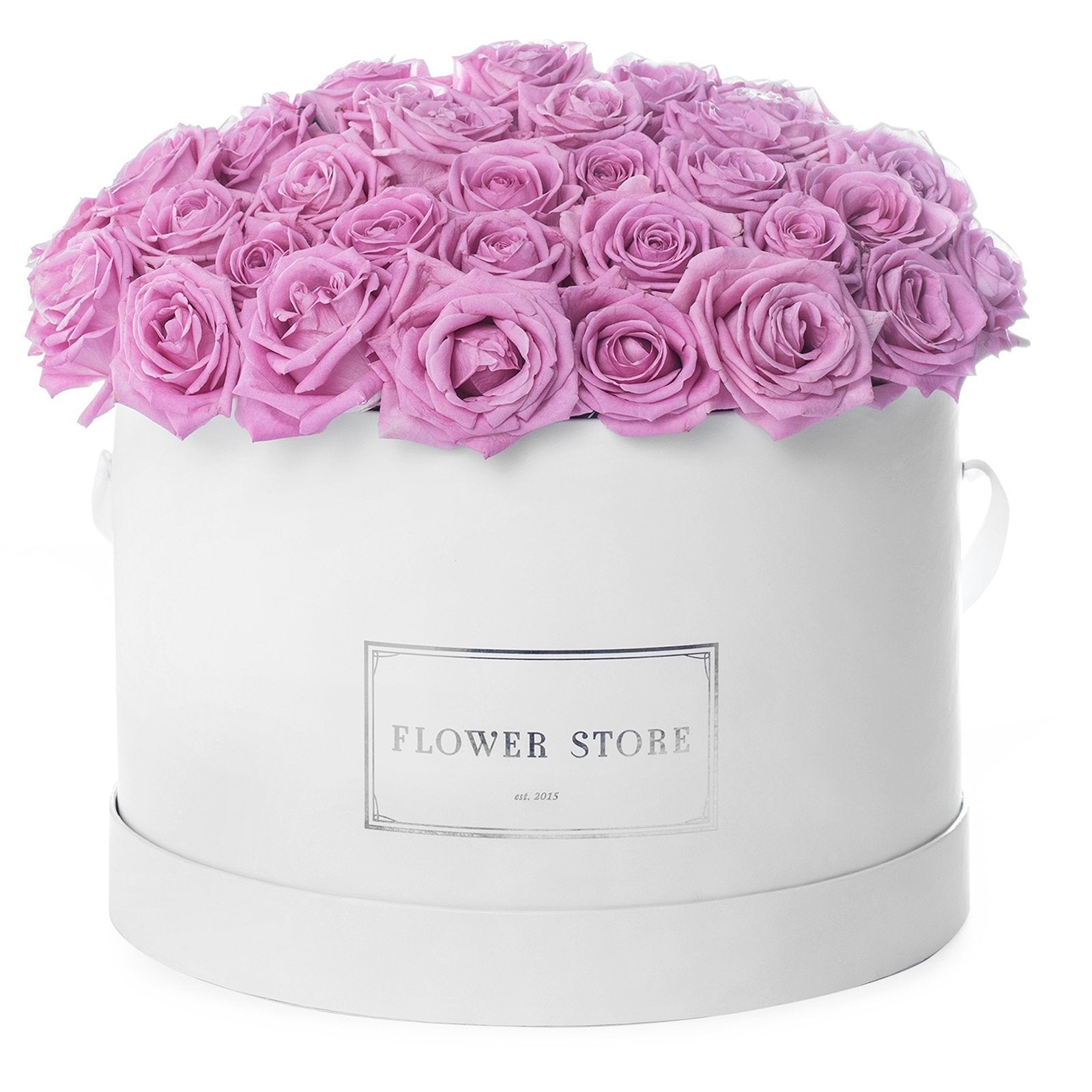 Flowerbox grande z różowymi różami - kwiaty żywe