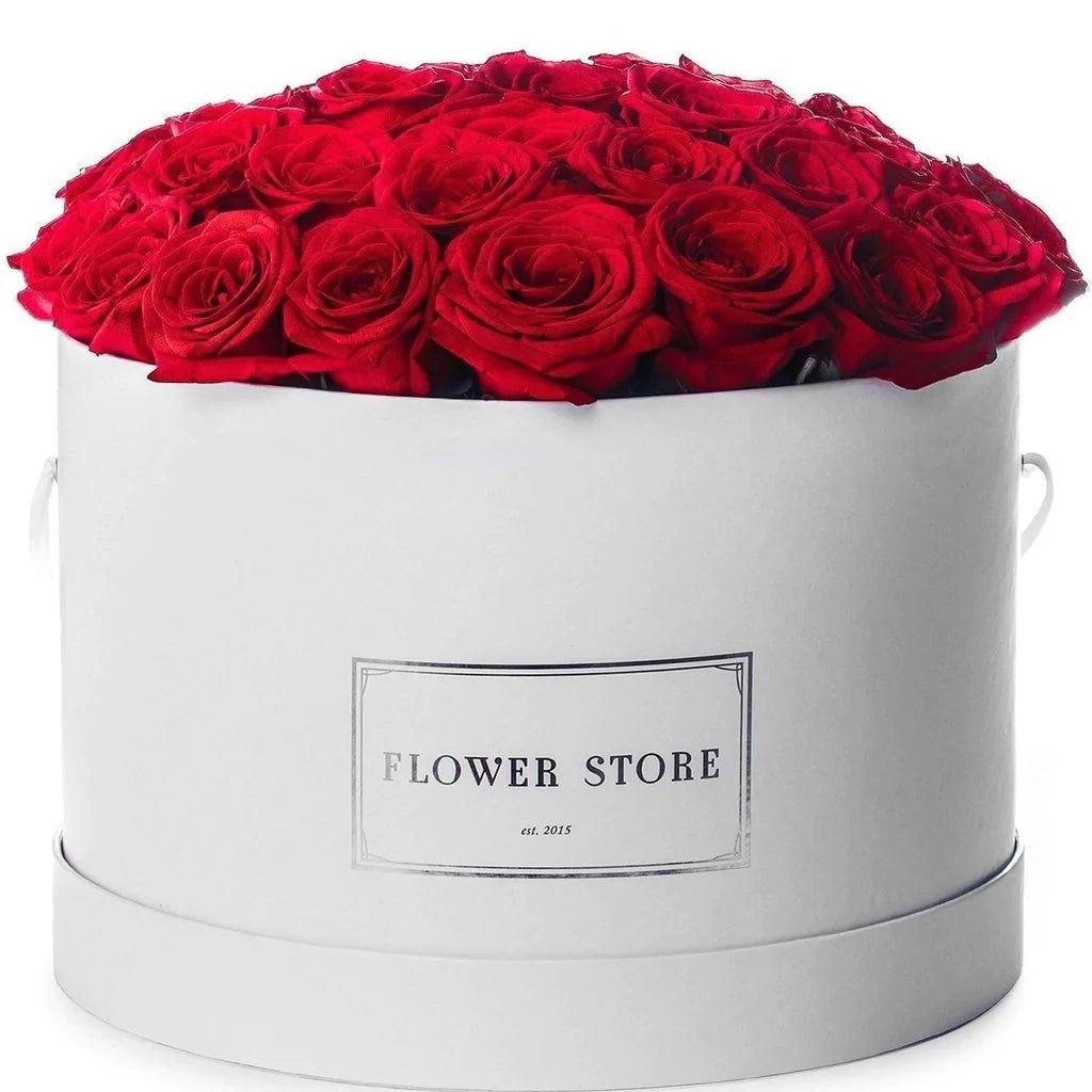 PREMIUM flowerbox z czerwonymi różami - kwiaty żywe - kwiaty Flower Store Warszawa