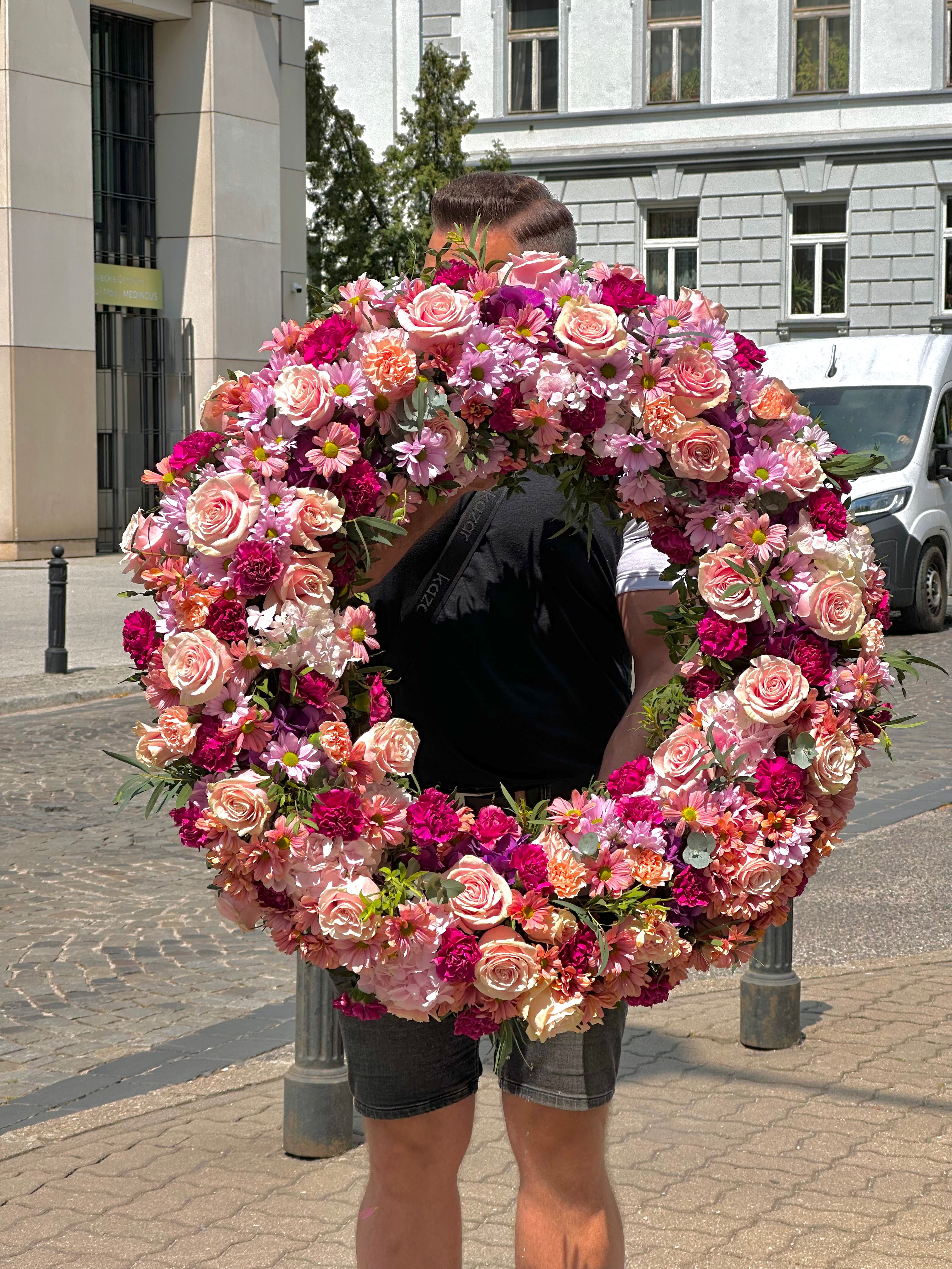 Grande ekskluzywny wianek pink