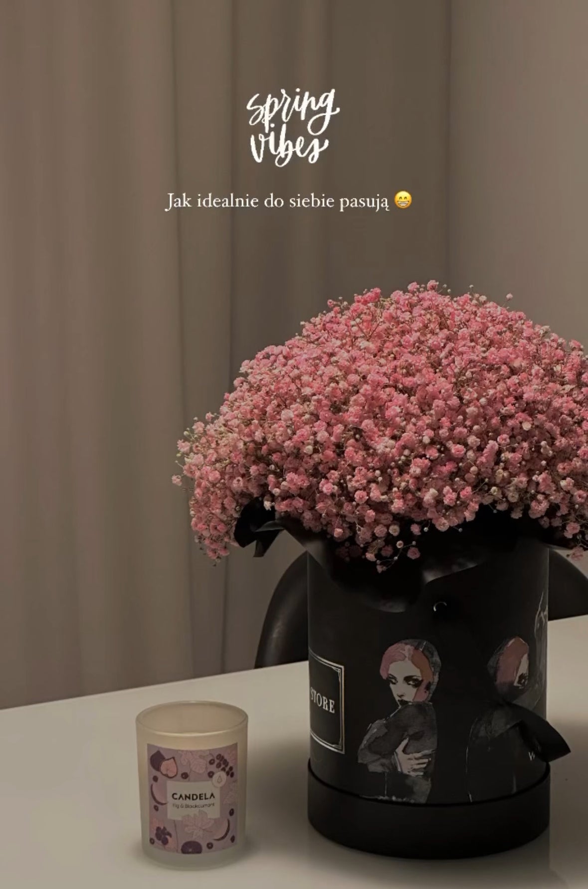 Bukiet Różowej Gipsówki w Flowerboxie - kwiaty Flower Store Warszawa