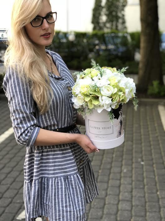 White Bride - green white composition - artificial flowers