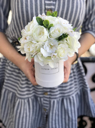 Communion box- artificial flowers