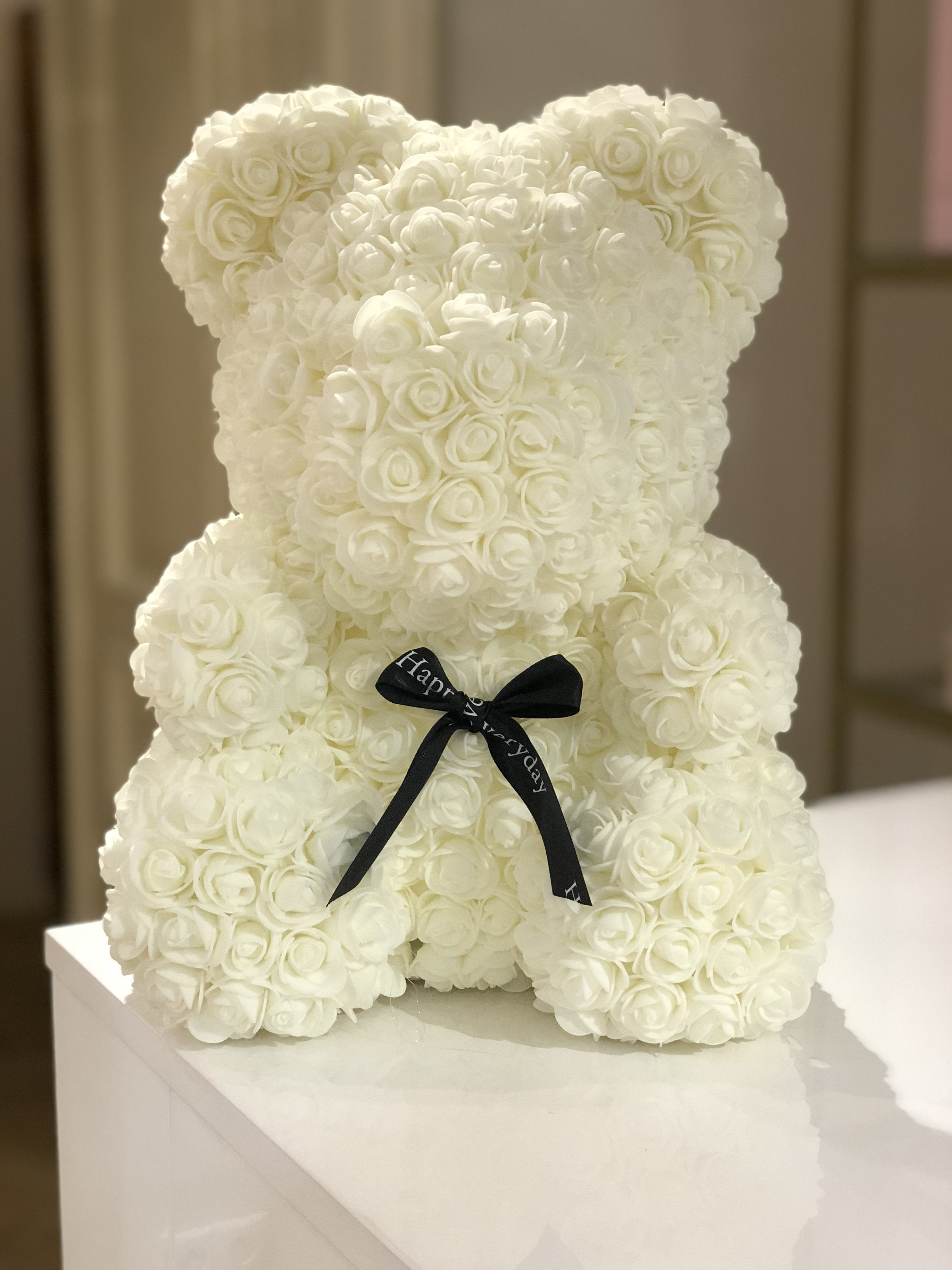 Bright cream floral bear