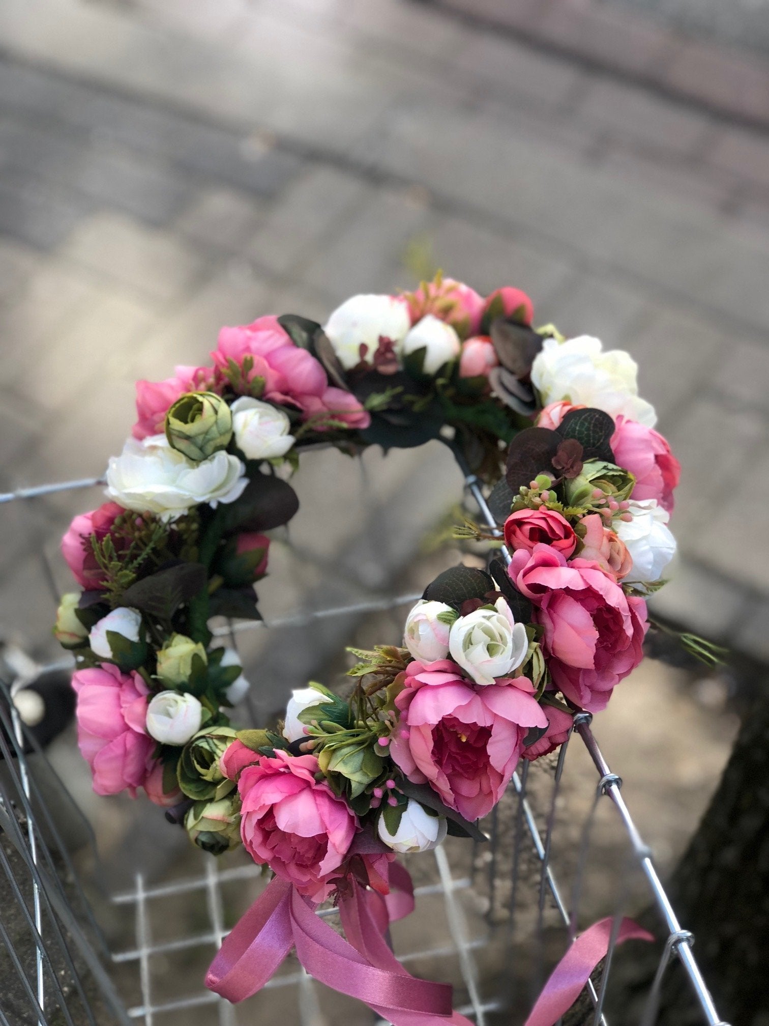 Head wreath - Romantic Love - artificial flowers