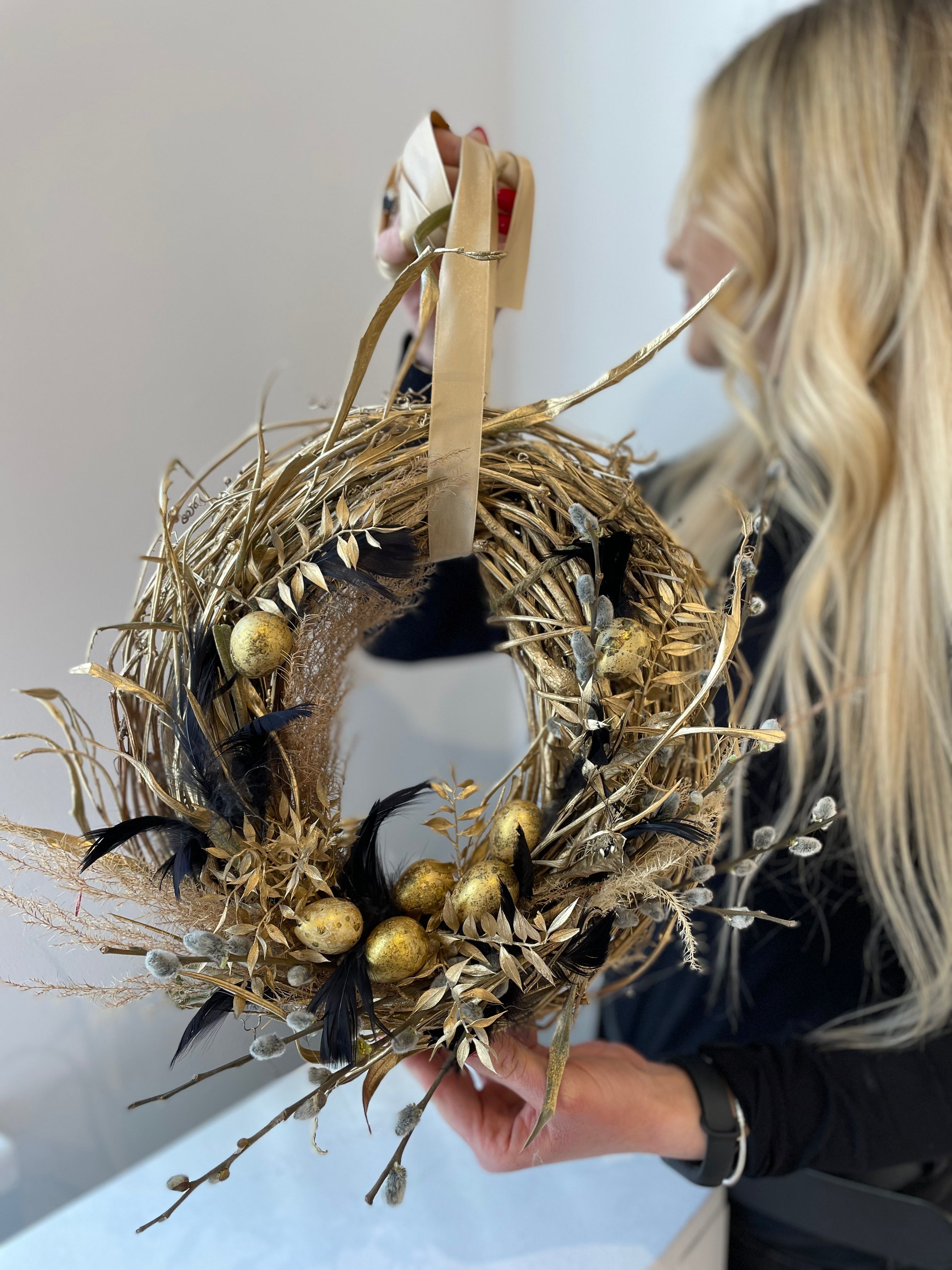 Wianek wielkanocny - Gold Branches